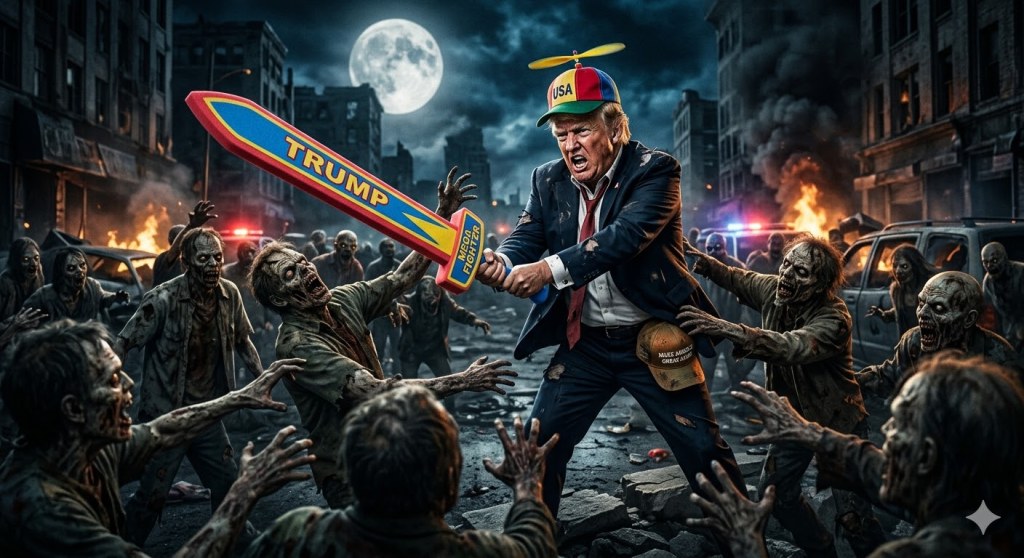 Trump thinks dead people are walking around without legs.