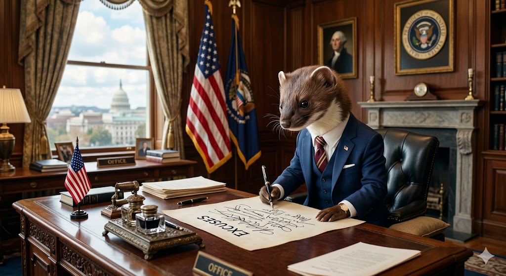 Democrat weasels and republican weasels look up to weasel god Mike Johnson